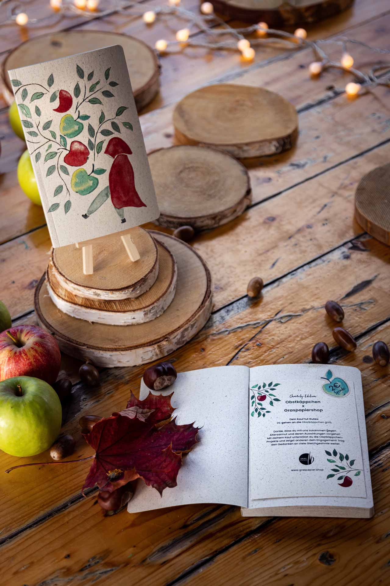 Notizbuch, 12x18cm, Obstkäppchen