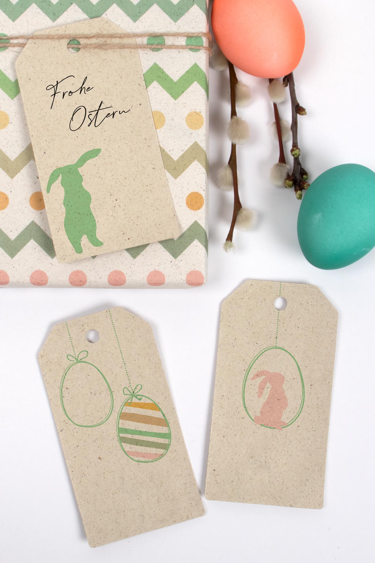 Geschenkanhänger - Osterhase - 6er Set