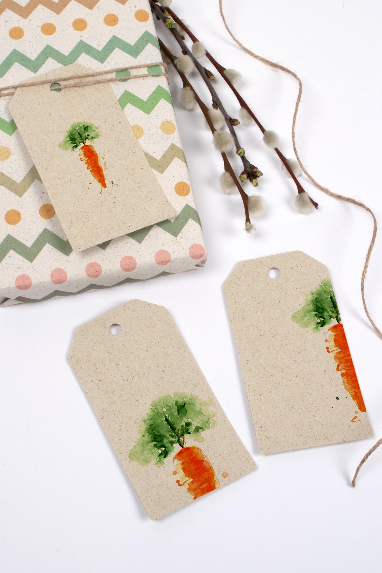 Geschenkanhänger - Möhre - 6er Set