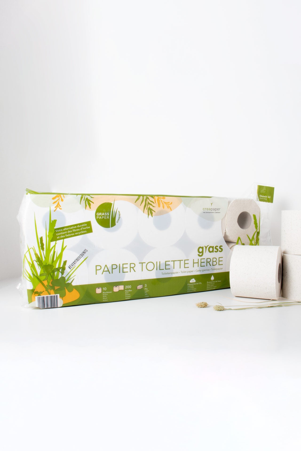 Recycling Gras-Toilettenpapier (10 Rollen)