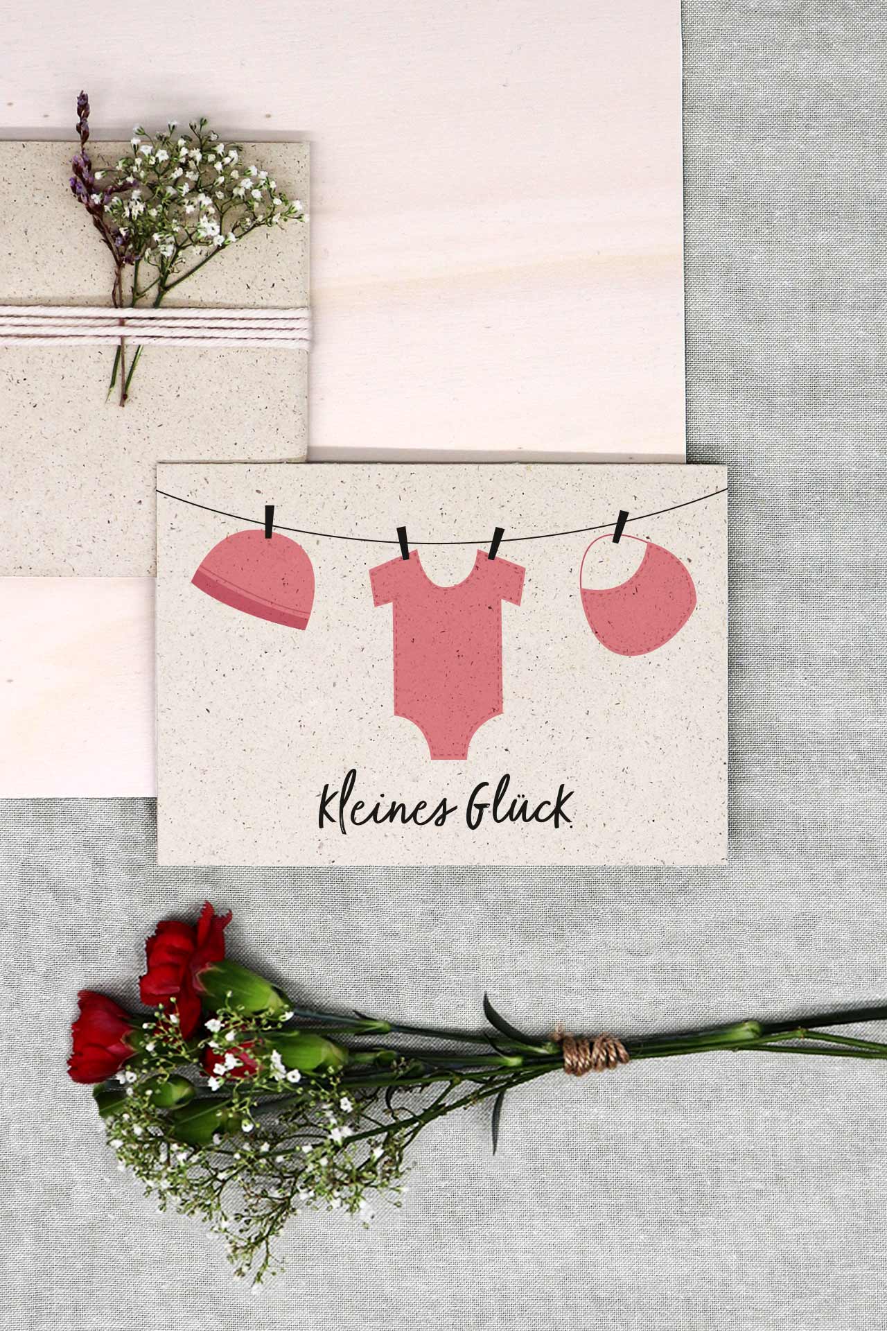 Grußkarte A6 - Baby Pink